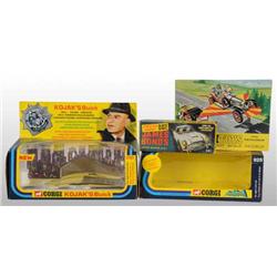 Lot of 2 Corgi Character Toy Boxes & 1 Catalog.