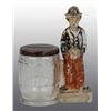 Image 1 : Glass Charlie Chaplin Still Bank Candy Container.