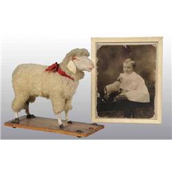 Sheep Pull Toy on Wooden Base.