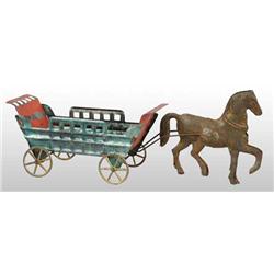 Tin Horse-Drawn Wagon Toy.