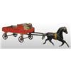 Image 1 : Tin Horse-Drawn Express Wagon Push Toy.