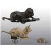 Image 1 : Lot of 2: Tin Hand-Painted Cat & Mouse Toys.
