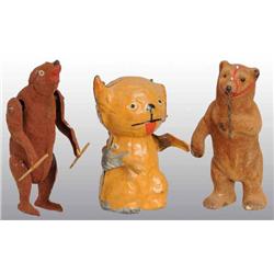 Lot of 3: Tin Bear Wind-Up Toys.