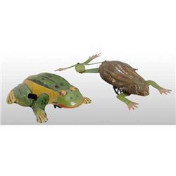 Lot of 2: Tin Frog Wind-Up Toys.