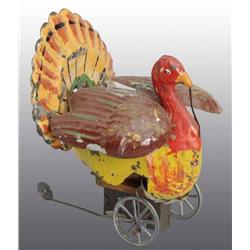 Tin Hand-Painted Turkey Wind-Up Toy.