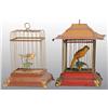 Image 1 : Lot of 2: Hand-Painted Bird in Cage Wind-Up Toys.
