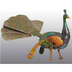 Tin Litho Peacock Wind-Up Toy.