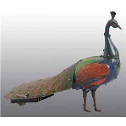 Tin Litho Ebo Peacock Wind-Up Toy.