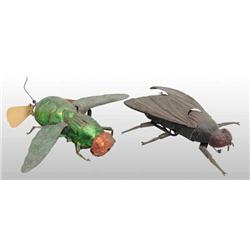 Lot of 2: Tin Hand-Painted Fly Toys.