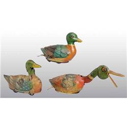 Lot of 3: Tin Duck Wind-Up Toys.