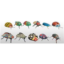 Lot of 11: Tin Insect Friction & Wind-Up Toys.