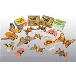 Lot of 12: Tin Butterfly Toys.
