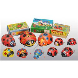 Lot of 13: Lady Bug Friction & Wind-Up Toys.