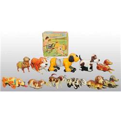 Lot of 11: Tin Dog Friction & Wind-Up Toys.
