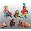 Image 1 : Lot of 7: Tin Litho Monkey Wind-Up Toys.