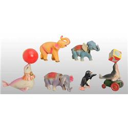 Lot of 6: Celluloid Animal Wind-Up Toys.