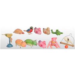 Lot of 11: Celluloid Animal Toys.