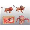Image 1 : Lot of 3: Celluloid African Animal Wind-Up Toys.