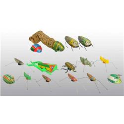 Lot of 15: Plastic & Tin Insect Toys.