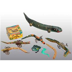 Lot of 6: Snake Push & Wind-Up Toys.