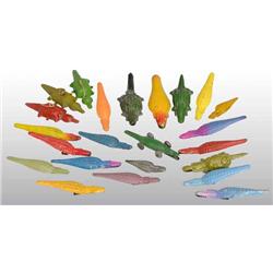 Lot of 23: Tin Alligator Toys.