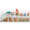 Image 1 : Lot of 11: Tin Litho Rooster Whistle Toys.