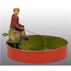 Tin Hand-Painted Man Fishing Toy.