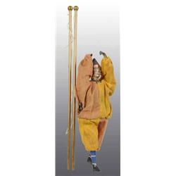 Tin Hand-Painted Clown Wire Walker Wind-Up Toy.