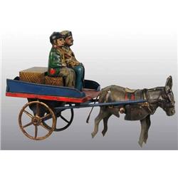 Tin Litho Donkey Cart Flywheel Toy.