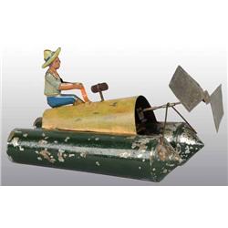 Tin Hand-Painted Water Boat Wind-Up Toy.