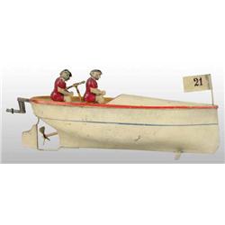 Tin Hand-Painted Boat Wind-Up Toy.