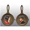 Image 1 : Lot of 2: Cast Iron Amish Man & Woman Pans.