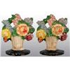 Image 1 : Lot of 2: Cast Iron Hubley Mixed Flowers Doorstops