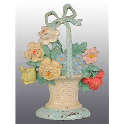 Cast Iron Rose Basket Doorstop.