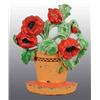 Image 1 : Cast Iron Poppies in Clay Pot Doorstop.