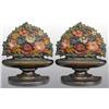 Image 1 : Cast Iron Mixed Flowers in Basket Bookends.