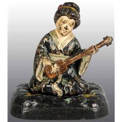 Cast Iron Geisha on Cushion Doorstop.