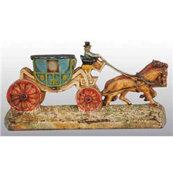 Cast Iron Stagecoach w/ith Team of Horses Doorstop