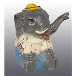 Cast Iron Elephant Seated Still Bank.