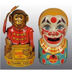 Lot of 2: Tin Chein Mechanical Banks.