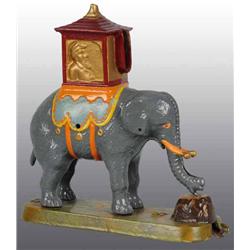 Cast Iron Elephant & Howdah Mechanical Bank.