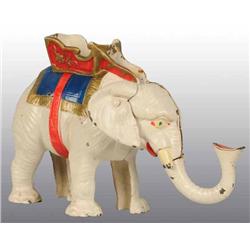 Cast Iron Elephant Pull Tail Mechanical Bank.