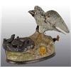 Image 1 : Cast Iron Eagle & Eaglets Mechanical Bank.