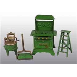 Lot of 4: Cast Iron Arcade Household Item Toys.