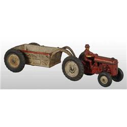 Cast Iron Arcade Tractor Toy with Wagon.