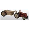 Image 1 : Cast Iron Arcade Tractor Toy with Wagon.