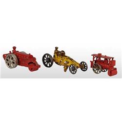 Lot of 3: Cast Iron Tractor Toys.