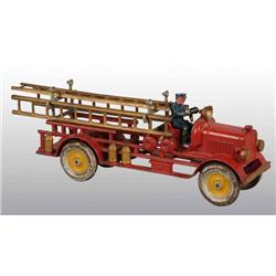 Cast Iron Hubley Ladder Truck Toy.