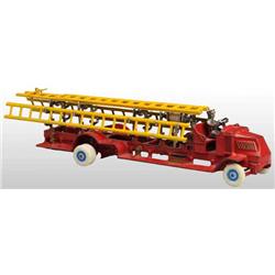 Cast Iron Arcade MAC Fire Ladder Truck Toy.