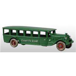Cast Iron Hubley Coast to Coast Bus Toy.